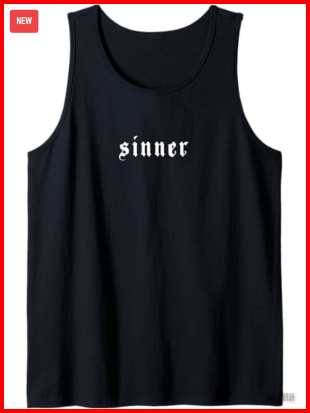 Gothic Occult Aesthetic Tank Top with Sinner Text Print